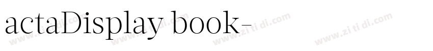 actaDisplay book字体转换